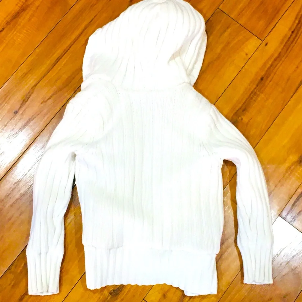 Sweater jacket coat warm cozy Sherpa lined girl 5 6 - winter school - wh…